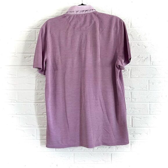 Ted Baker Men’s London Woven Collar Purple Polo Size 5 - Picture 6 of 8